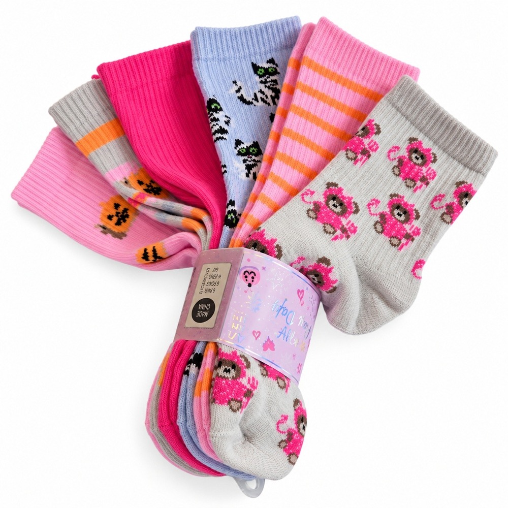 Capelli New York Girls Halloween Crew Socks 6 Pair Pack Shoe Size 13-5 NWT